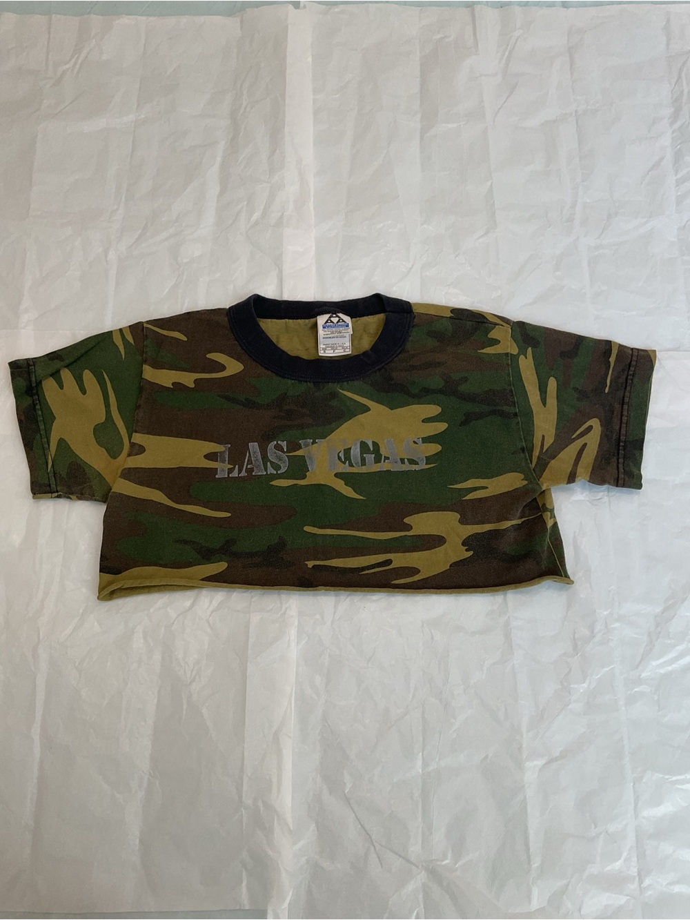 Y2K Size Small Camo Cropped Tee